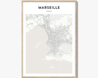 Marseille Map Poster, Marseille Map Print, Marseille Travel Wall Art, Marseille Personalized Map, France