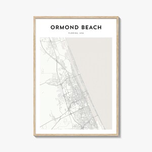 Ormond Beach kaart poster, Ormond Beach kaart print, Ormond Beach reizen kunst aan de muur, Ormond Beach gepersonaliseerde kaart, Florida
