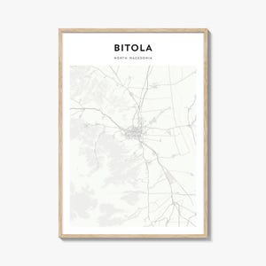 Bitola Map Poster, Bitola Map Print, Bitola Travel Wall Art, Bitola Personalized Map, North Macedonia