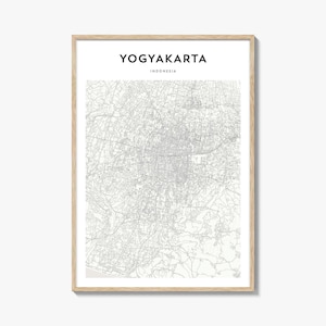 Yogyakarta Map Poster, Yogyakarta Map Print, Yogyakarta Travel Wall Art, Yogyakarta Personalized Map, Indonesia