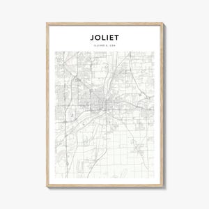 Joliet Karte Poster, Joliet Karte Druck, Joliet Reisewandkunst, Joliet personalisierte Karte, Illinois