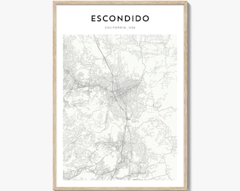 ヴィンテージ エスコンディード カリフォルニア マップ プリント