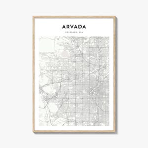 Arvada Map Poster, Arvada Map Print, Arvada Travel Wall Art, Arvada Personalized Map, Colorado