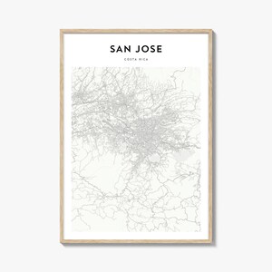 Poster con mappa di San Jose, Costa Rica, stampa della mappa di San Jose, arte murale di viaggio di San Jose, mappa personalizzata di San Jose