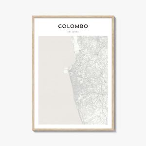 Colombo Map Poster, Colombo Map Print, Colombo Travel Wall Art, Colombo Personalized Map, Sri Lanka
