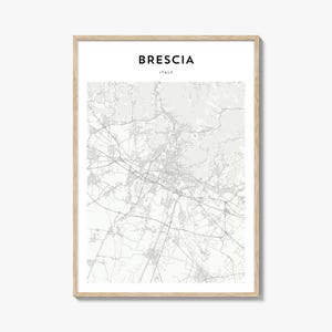 Brescia Map Poster, Brescia Map Print, Brescia Travel Wall Art, Brescia Personalized Map, Italy