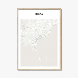 Ibiza Karte Poster, Ibiza Karte Druck, Ibiza Reisewandkunst, Ibiza personalisierte Karte, Spanien