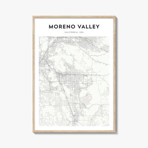 Moreno Valley kaart poster, Moreno Valley kaart print, Moreno Valley reizen kunst aan de muur, Moreno Valley gepersonaliseerde kaart, Californië