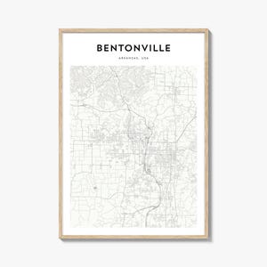 Bentonville Karte Poster, Bentonville Karte Druck, Bentonville Reise Wandkunst, Bentonville personalisierte Karte, Arkansas