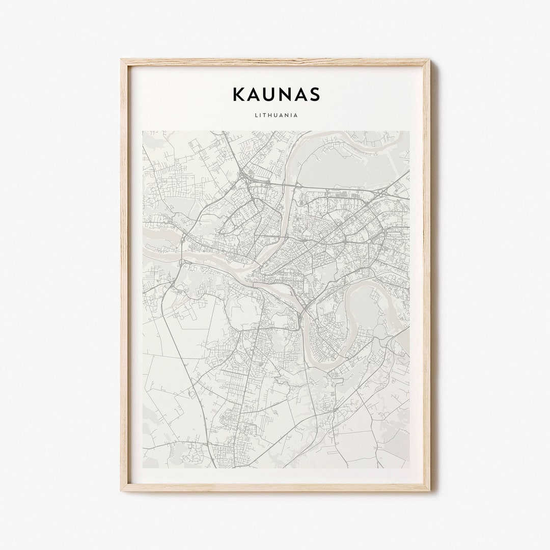 Kaunas Map Poster, Kaunas Map Print, Kaunas Personalized Map Art