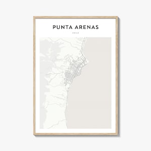 Punta Arenas Map Poster, Punta Arenas Map Print, Punta Arenas Travel Wall Art, Punta Arenas Personalized Map, Chile