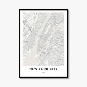 New York City Stadtplan-Poster, minimalistischer Druck, Straßenkunst, Reisedeko