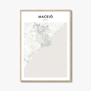 Maceio Karte Poster, Maceio Karte Druck, Maceio Reisewandkunst, Maceio personalisierte Karte, Brasilien