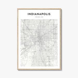 Cartaz do mapa de Indianápolis, impressão do mapa de Indianápolis, arte de parede de viagem de Indianápolis, mapa personalizado de Indianápolis, Indiana