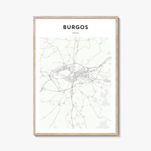 Burgos Karte Poster, Burgos Karte Druck, Burgos Reisewandkunst, Burgos personalisierte Karte, Spanien
