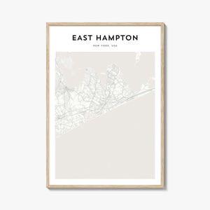 East Hampton Map Poster, East Hampton Map Print, East Hampton Travel Wall Art, East Hampton Personalized Map, New York