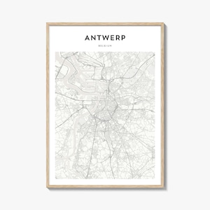 Antwerp Map Poster, Antwerp Map Print, Antwerp Travel Wall Art, Antwerp Personalized Map, Belgium