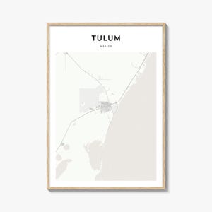 Tulum Map Poster, Tulum Map Print, Tulum Travel Wall Art, Tulum Personalized Map, Mexico