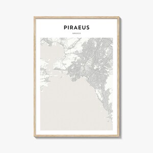 Piräus Karte Poster, Piräus Karte Druck, Piräus Reisewandkunst, Piräus personalisierte Karte, Griechenland