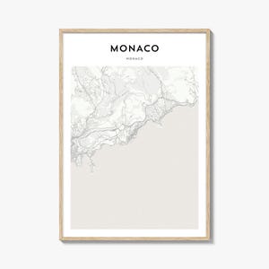 Monaco Karte Poster, Monaco Karte Druck, Monaco Reisewandkunst, Monaco personalisierte Karte, Monaco