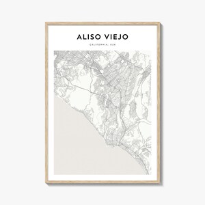 Aliso Viejo Map Poster, Aliso Viejo Map Print, Aliso Viejo Travel Wall Art, Aliso Viejo Personalized Map, California