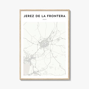 Jerez de la Frontera Karte Poster, Jerez De La Frontera Karte Druck, Jerez De La Frontera Reisewandkunst, Spanien
