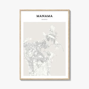 Manama Map Poster, Manama Map Print, Manama Travel Wall Art, Manama Personalized Map, Bahrain