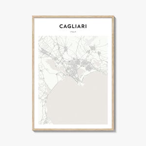 Cagliari Map Poster, Cagliari Map Print, Cagliari Travel Wall Art, Cagliari Personalized Map, Italy