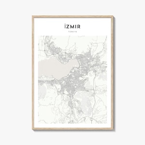 Izmir Map Poster, Izmir Map Print, Izmir Travel Wall Art, Izmir Personalized Map, Turkey