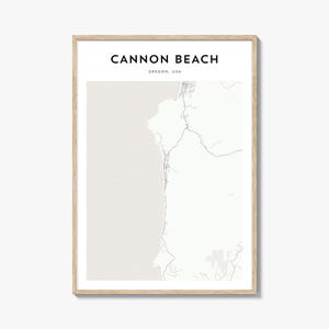 Poster de carte de Cannon Beach, impression de carte de Cannon Beach, art mural de voyage de Cannon Beach, carte personnalisée de Cannon Beach, Oregon