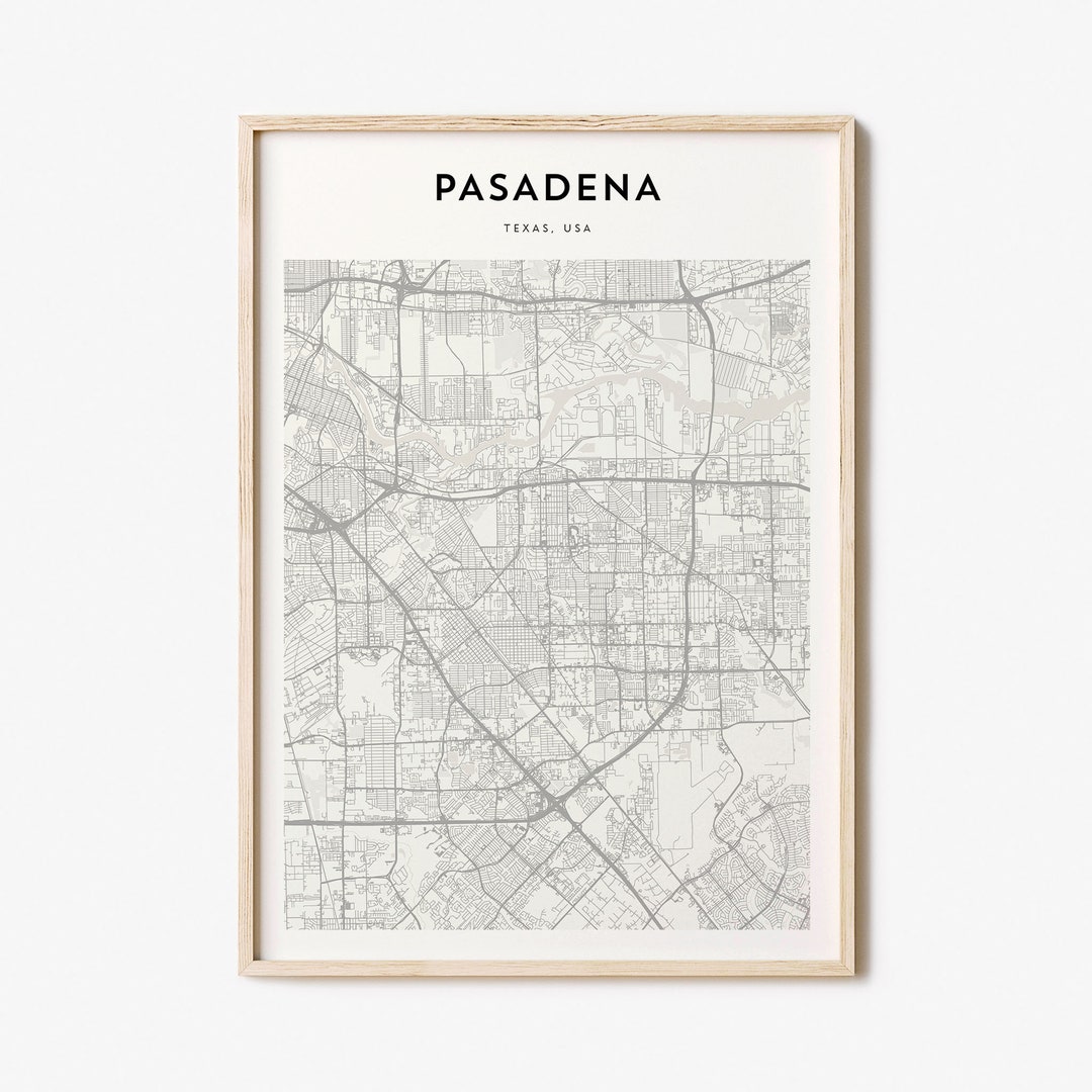 Pasadena Map Poster, Pasadena Map Print, Pasadena Personalized Map Art