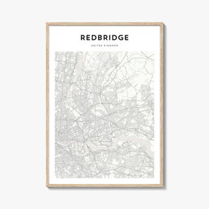 Red Bridge Karte Poster, Red Bridge Karte Druck, Red Bridge Reisewandkunst, Personalisierte Karte von Red Bridge, Vereinigtes Königreich