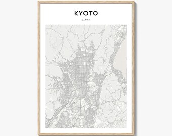 Kyoto Map Poster, Kyoto Map Print, Kyoto Travel Wall Art, Kyoto Personalized Map, Japan