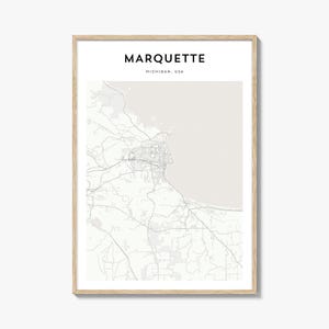 Marquette Map Poster, Marquette Map Print, Marquette Travel Wall Art, Marquette Personalized Map, Michigan