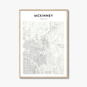McKinney Map Poster, McKinney Map Print, McKinney Travel Wall Art, McKinney Personalized Map, Texas