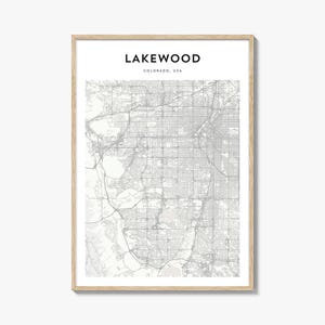 Lakewood-kaartposter, Lakewood-kaartafdruk, Lakewood-reiskunst aan de muur, gepersonaliseerde Lakewood-kaart, Colorado