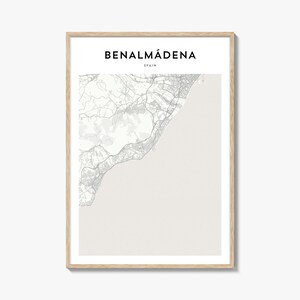 Benalmadena Karte Poster, Benalmadena Karte Druck, Benalmadena Reisewandkunst, Benalmadena personalisierte Karte, Spanien