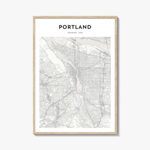 Portland Oregon Map Poster, Portland Map Print, Portland Travel Wall Art, Portland Personalized Map,