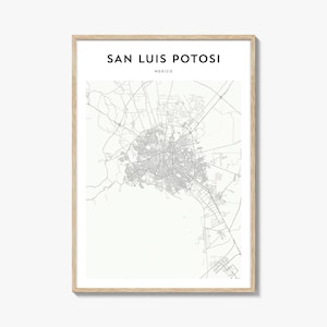 San Luis Potosi Map Poster, San Luis Potosi Map Print, San Luis Potosi Travel Wall Art, San Luis Potosi Personalized Map, Mexico