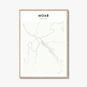 Utah Poster, Moab Map Print, USA Wandbild, Arches Custom Street Decor