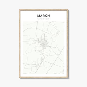 March Map Poster, March Map Print, March Travel Wall Art, March Personalized Map, United Kingdom