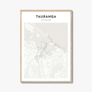 Poster de carte de Tauranga, impression de carte de Tauranga, art mural de voyage de Tauranga, carte personnalisée de Tauranga, Nouvelle-Zélande