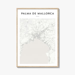 Palma de Mallorca Map Poster, Palma de Mallorca Map Print, Palma de Mallorca Travel Wall Art, Palma de Mallorca Personalized Map, Spain