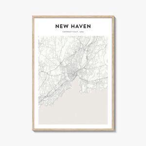 New Haven Map Poster, New Haven Map Print, New Haven Travel Wall Art, New Haven Personalized Map, Connecticut