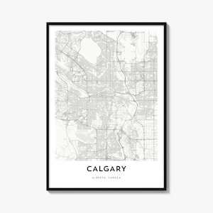 Calgary-Stadtplan-Poster, minimalistischer Stadtplan, Straßenkunst, Reisedeko