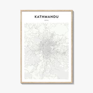 Kathmandu Map Poster, Kathmandu Map Print, Kathmandu Travel Wall Art, Kathmandu Personalized Map, Nepal