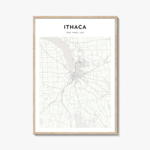 Ithaca Map Poster, Ithaca Map Print, Ithaca Travel Wall Art, Ithaca Personalized Map, New York