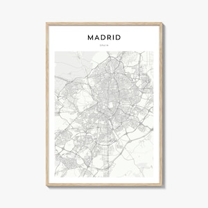 Madrid Karte Poster, Madrid Karte Druck, Madrid Reise Wandkunst, Madrid Karte, Spanien