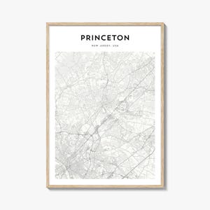Princeton Map Poster, Princeton Map Print, Princeton Travel Wall Art, Princeton Personalized Map, New Jersey