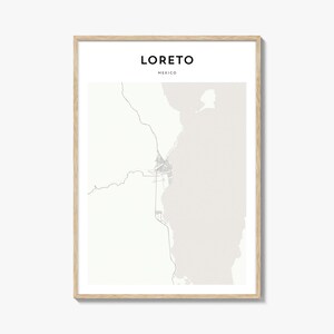 Cartaz do mapa de Loreto, México, impressão do mapa de Loreto, arte de parede de viagem de Loreto, mapa personalizado de Loreto,